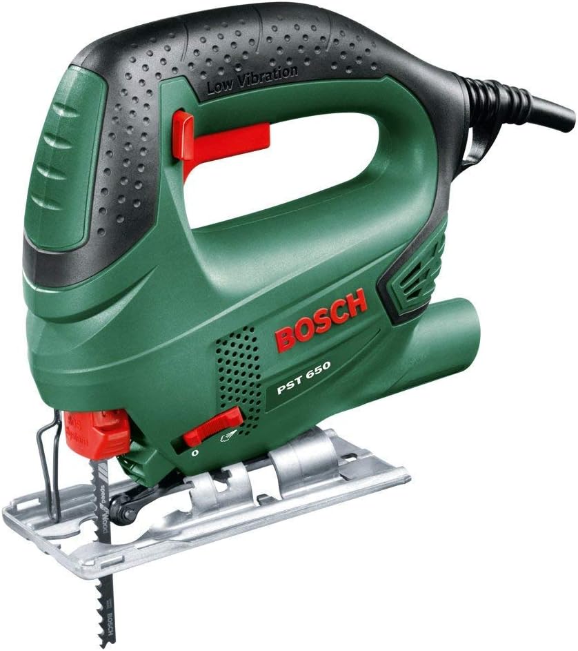 Bosch 0.603.3A0.700 Sierra de calar con maletín, 240 V, Negro/Verde, 500 W + Bosch Sierra circular PKS 40, tope paralelo, hoja de sierra para madera, en caja de cartón
