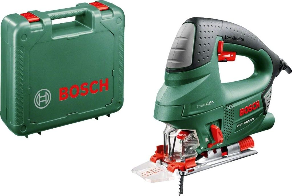 Bosch PST 900 PEL - Sierra de calar (620 W, en maletín) + Bosch 2 607 010 540 - Juego de 10 hojas de sierra de calar Robust Line Wood Expert, vástago en T