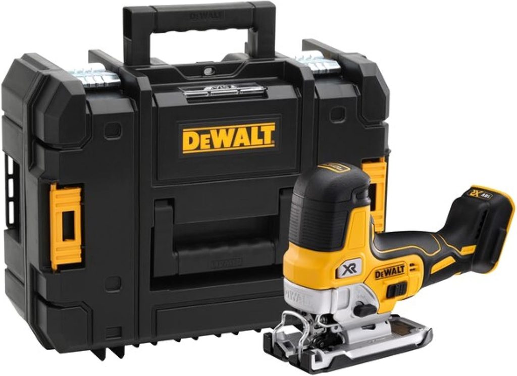DEWALT DCS335NT-XJ, Sierra de calar sin escobillas 18V XR, Incluye maletín TSTAK, 3200cps/min, Corte madera 135mm /Acero 10mm, No incluye batería ni cargador