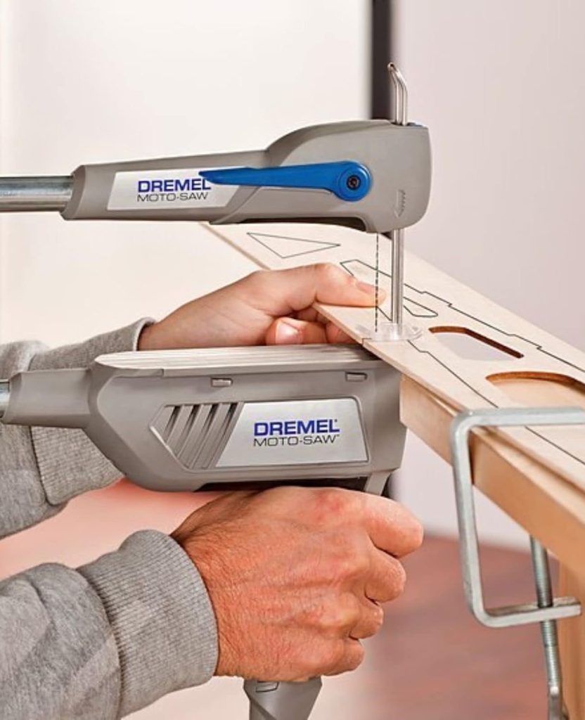 Dremel - Sierra de calar Moto-Saw Dremel Sierra de mesa compacta MS20, 2 en 1 (70 W) con 1 accesorio y 5 hojas de sierra, negra y gris